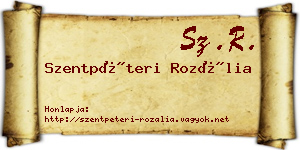 Szentpéteri Rozália névjegykártya