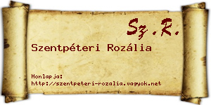 Szentpéteri Rozália névjegykártya