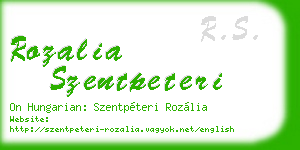 rozalia szentpeteri business card