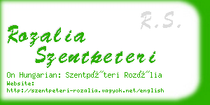 rozalia szentpeteri business card